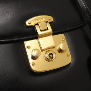 グッチ レディロック レザー ブラック ゴールド金具 000 46 0210 2WAY ハンドバッグ 黒 0066 【中古】 GUCCI