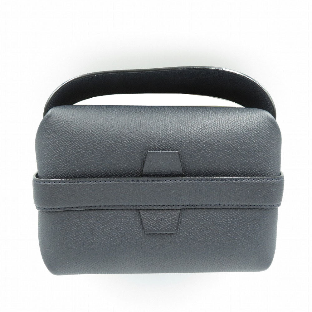 新品同様 ヴァレクストラ トリックトラック カーフ ゴールド金具 ブラック 黒 ハンドバッグ 0067【中古】Valextra