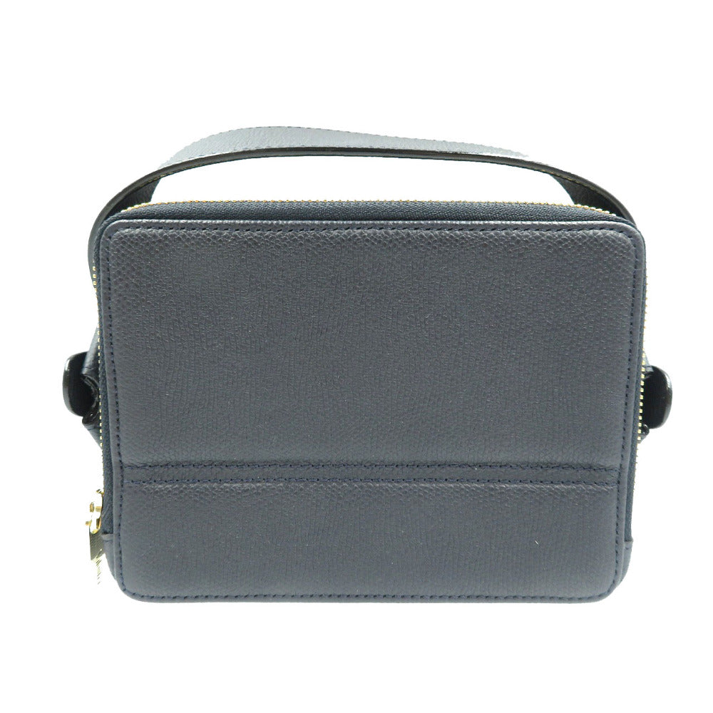 新品同様 ヴァレクストラ トリックトラック カーフ ゴールド金具 ブラック 黒 ハンドバッグ 0067【中古】Valextra