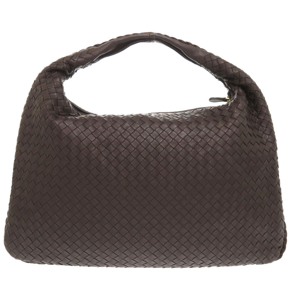 美品 ボッテガ ヴェネタ イントレチャート 115654 レザー ブラウン ショルダーバッグ 茶 0070【中古】BOTTEGA VENETA