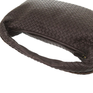 美品 ボッテガ ヴェネタ イントレチャート 115654 レザー ブラウン ショルダーバッグ 茶 0070【中古】BOTTEGA VENETA