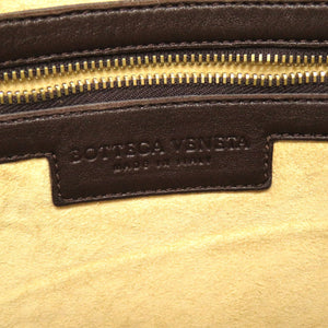 美品 ボッテガ ヴェネタ イントレチャート 115654 レザー ブラウン ショルダーバッグ 茶 0070【中古】BOTTEGA VENETA