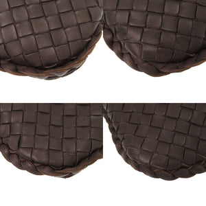 美品 ボッテガ ヴェネタ イントレチャート 115654 レザー ブラウン ショルダーバッグ 茶 0070【中古】BOTTEGA VENETA