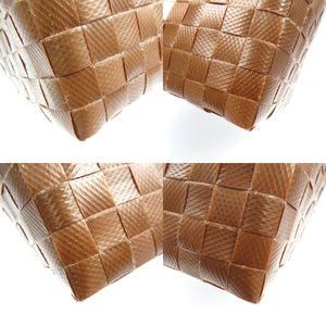 未使用 マルニ アニマルバスケット クリームドッグ 犬柄 SHMH0063JDRF081 ポリプロピレン レザー ブラウン ホワイト ピンク ピクニックバッグ ハンドバッグ 0082【中古】MARNI