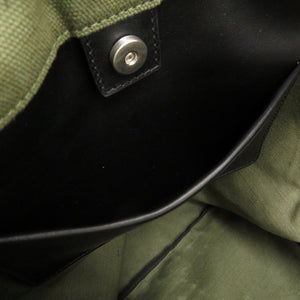 美品 ジルサンダー リネン キャンバス バンブー グリーン 2WAY ハンドバッグ 緑 0084 【中古】 JIL SANDER