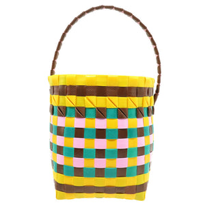 新品同様 マルニ マイクロバスケットバッグ ポリプロピレン イエロー ブラウン ハンドバッグ バッグ 黄 茶 0088 【中古】 MARNI