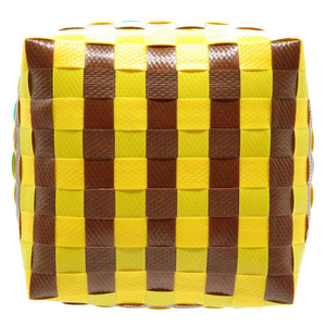 新品同様 マルニ マイクロバスケットバッグ ポリプロピレン イエロー ブラウン ハンドバッグ バッグ 黄 茶 0088 【中古】 MARNI