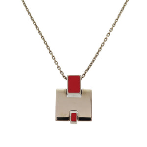 美品 エルメス アイリーン H メタル フランボワーズ シルバー ネックレス アクセサリー0100 【中古】 HERMES