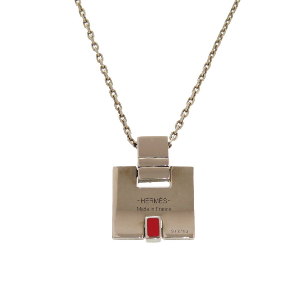 美品 エルメス アイリーン H メタル フランボワーズ シルバー ネックレス アクセサリー0100 【中古】 HERMES