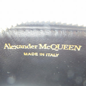 未使用 アレキサンダーマックイーン スカル ジップ カードホルダー 6320371JMFG1050 フラグメントケース カーフ ゴールド金具 ブラック カードケース 0103【中古】Alexander McQueen