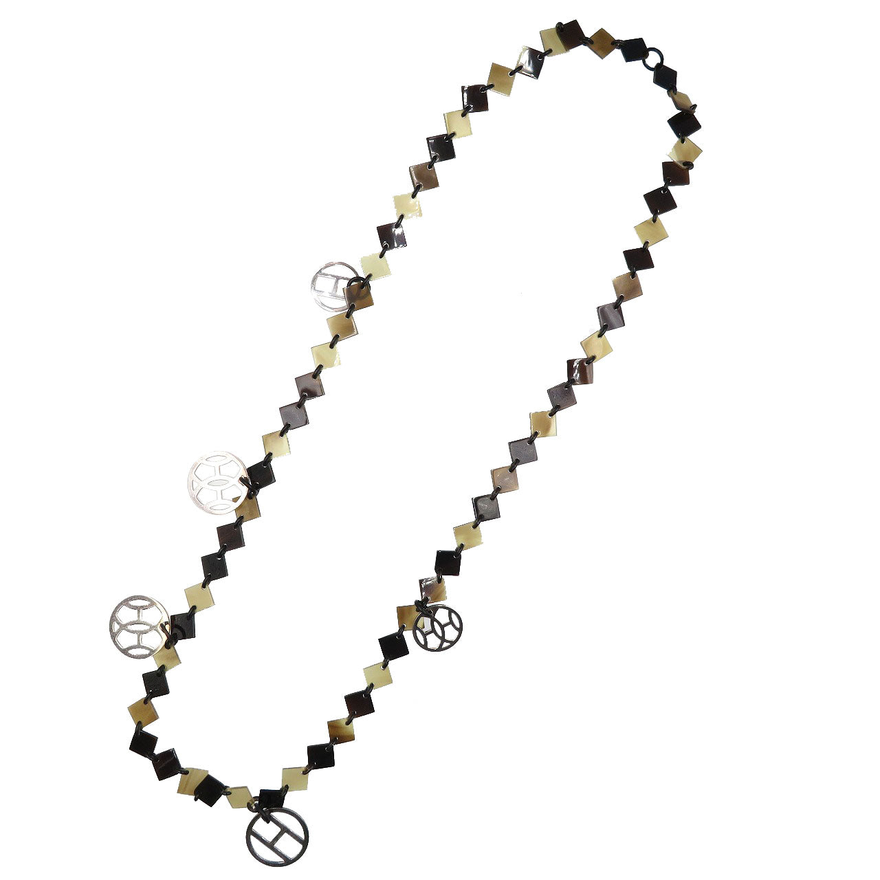 美品 エルメス バッファローホーン シルバー925 ブラウン ネックレス 0107【中古】HERMES