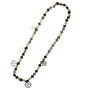 美品 エルメス バッファローホーン シルバー925 ブラウン ネックレス 0107【中古】HERMES