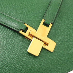 美品 エルメス ケリークロス クシュベル ヴェール ゴールド金具 〇X刻印 ブリーフケース バッグ 緑 0118 【中古】 HERMES メンズ
