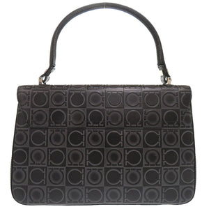 美品 サルヴァトーレ フェラガモ ガンチーニ レザー ブラック DY-21 1258 ハンドバッグ 0121 【中古】 Salvatore Ferragamo