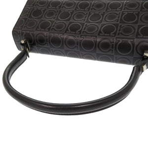 美品 サルヴァトーレ フェラガモ ガンチーニ レザー ブラック DY-21 1258 ハンドバッグ 0121 【中古】 Salvatore Ferragamo