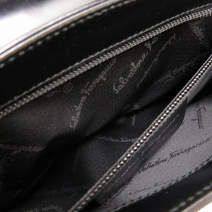 美品 サルヴァトーレ フェラガモ ガンチーニ レザー ブラック DY-21 1258 ハンドバッグ 0121 【中古】 Salvatore Ferragamo