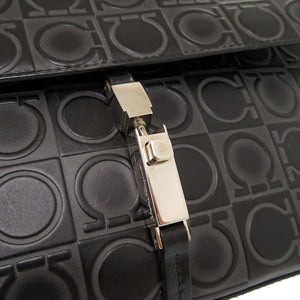 美品 サルヴァトーレ フェラガモ ガンチーニ レザー ブラック DY-21 1258 ハンドバッグ 0121 【中古】 Salvatore Ferragamo