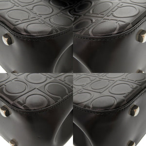 美品 サルヴァトーレ フェラガモ ガンチーニ レザー ブラック DY-21 1258 ハンドバッグ 0121 【中古】 Salvatore Ferragamo