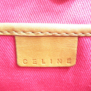 美品 セリーヌ ヴィンテージ ハーフムーン Cマカダム柄 スウェード ゴールド金具 ピンク ブラウン ハンドバッグ 0122【中古】CELINE