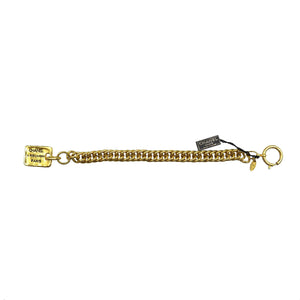 美品 シャネル ロゴ プレート チェーン メタル ゴールド ブレスレット 0125【中古】CHANEL