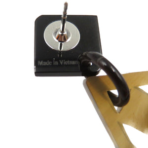 美品 エルメス Hロゴ バッファローホーン メタル ブラウン シルバー ピアス 0126【中古】HERMES