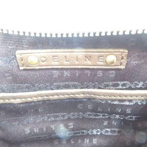 美品 セリーヌ ヴィンテージ ハーフムーン Cマカダム柄 スウェード ゴールド金具 モカ ブラウン ハンドバッグ 0132【中古】CELINE