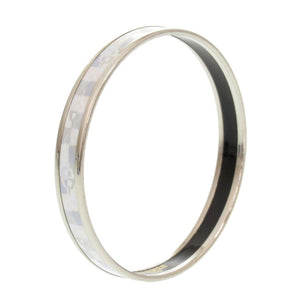 美品 エルメス エマイユMM バングル 七宝焼き ブルー シルバー金具 アクセサリー 0139 【中古】 HERMES