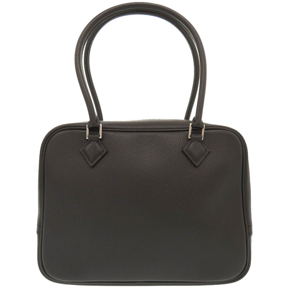 美品 エルメス ミニプリュム プリュム20 ヴォーエプソン ブラック シルバー金具 □M刻印 ハンドバッグ 黒 0001 【中古】 HERMES