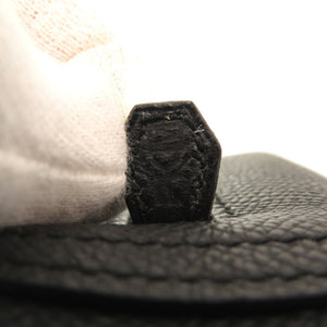 美品 エルメス ミニプリュム プリュム20 ヴォーエプソン ブラック シルバー金具 □M刻印 ハンドバッグ 黒 0001 【中古】 HERMES