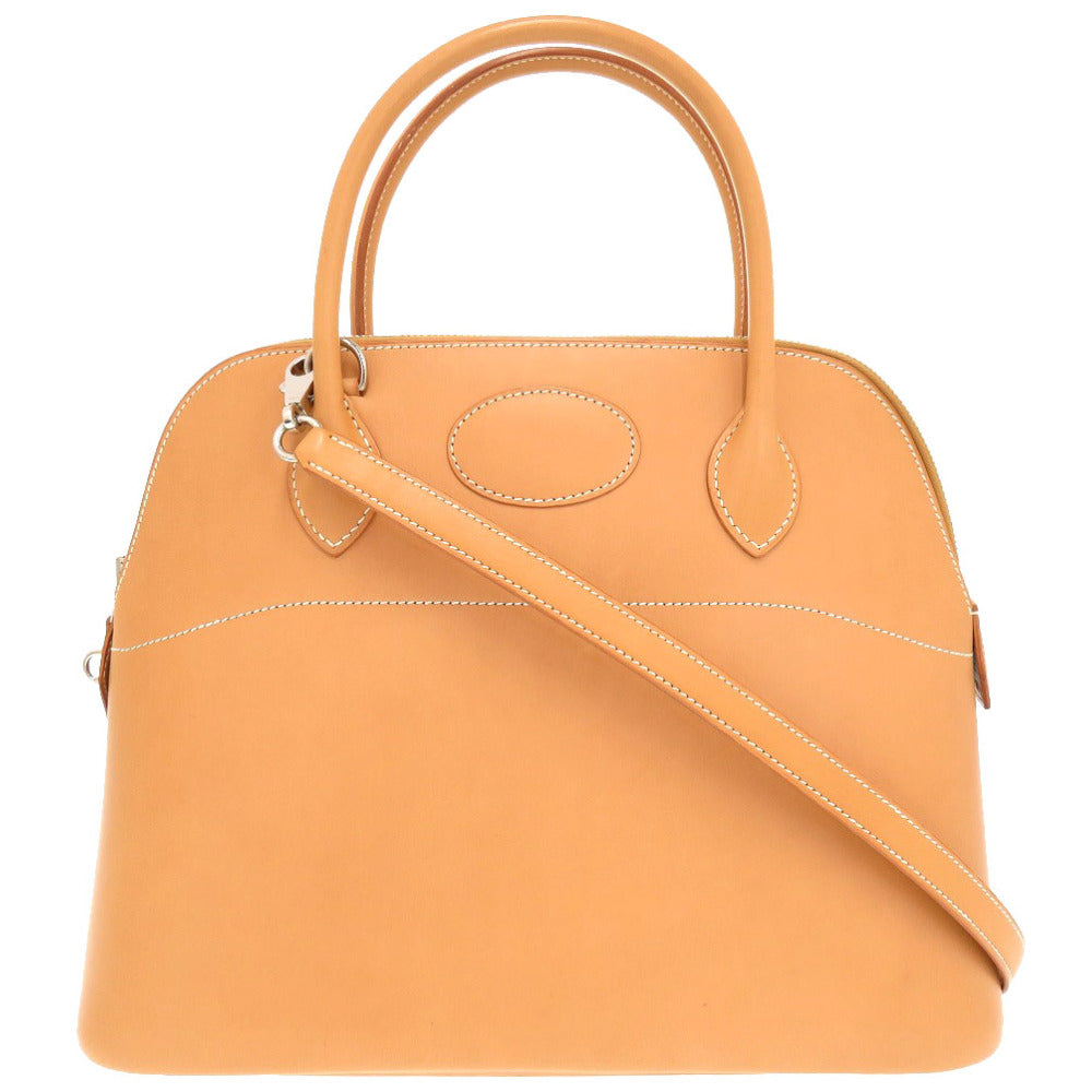 美品 エルメス ボリード31 ヴォーシャモニー ナチュラル シルバー金具 □K刻印 ハンドバッグ 茶 0005 【中古】 HERMES