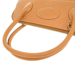 美品 エルメス ボリード31 ヴォーシャモニー ナチュラル シルバー金具 □K刻印 ハンドバッグ 茶 0005 【中古】 HERMES