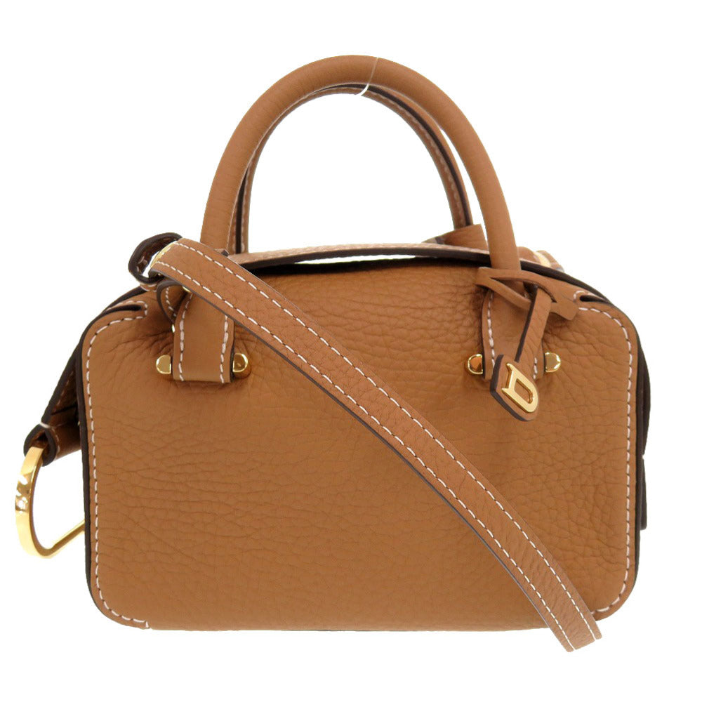 未使用 デルボー クールボックス ナノ トリヨンソフトグレインレザー べジタルアイボリー ゴールド金具 ショルダーバッグ 茶 0053 【中古】 DELVAUX デルヴォー