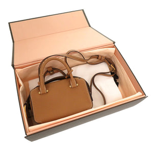 未使用 デルボー クールボックス ナノ トリヨンソフトグレインレザー べジタルアイボリー ゴールド金具 ショルダーバッグ 茶 0053 【中古】 DELVAUX デルヴォー