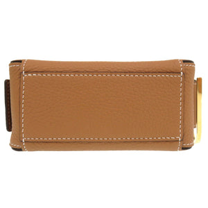 未使用 デルボー クールボックス ナノ トリヨンソフトグレインレザー べジタルアイボリー ゴールド金具 ショルダーバッグ 茶 0053 【中古】 DELVAUX デルヴォー