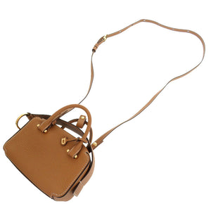 未使用 デルボー クールボックス ナノ トリヨンソフトグレインレザー べジタルアイボリー ゴールド金具 ショルダーバッグ 茶 0053 【中古】 DELVAUX デルヴォー