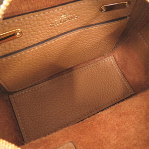 未使用 デルボー クールボックス ナノ トリヨンソフトグレインレザー べジタルアイボリー ゴールド金具 ショルダーバッグ 茶 0053 【中古】 DELVAUX デルヴォー