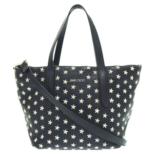 美品 ジミーチュウ ピムリコ ミニ ショルダー トートバッグ レザー ブラック/シルバー 黒 0131【中古】JIMMY CHOO ストラップ付