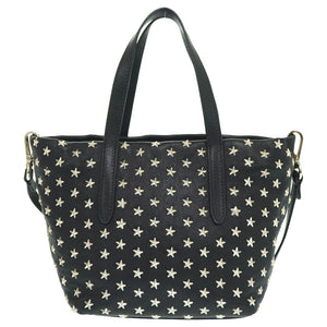 美品 ジミーチュウ ピムリコ ミニ ショルダー トートバッグ レザー ブラック/シルバー 黒 0131【中古】JIMMY CHOO ストラップ付