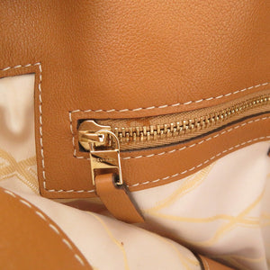 美品 デルボー エブリーDトートバッグ レザー コットンキャンバス ブラウン ベージュ 茶色 トートバッグ 0156【中古】DELVAUX