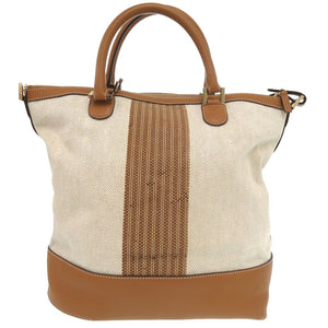 美品 デルボー エブリーDトートバッグ レザー コットンキャンバス ブラウン ベージュ 茶色 トートバッグ 0156【中古】DELVAUX