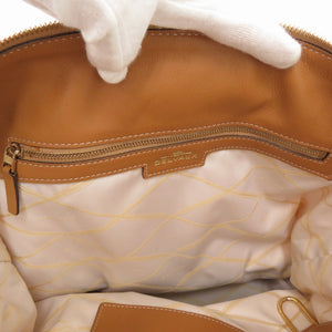 美品 デルボー エブリーDトートバッグ レザー コットンキャンバス ブラウン ベージュ 茶色 トートバッグ 0156【中古】DELVAUX