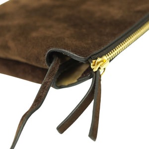 美品 ザ ロウ ニューツイン ミニ ショルダーバッグ スウェード ブラウン 茶 0157【中古】THE ROW