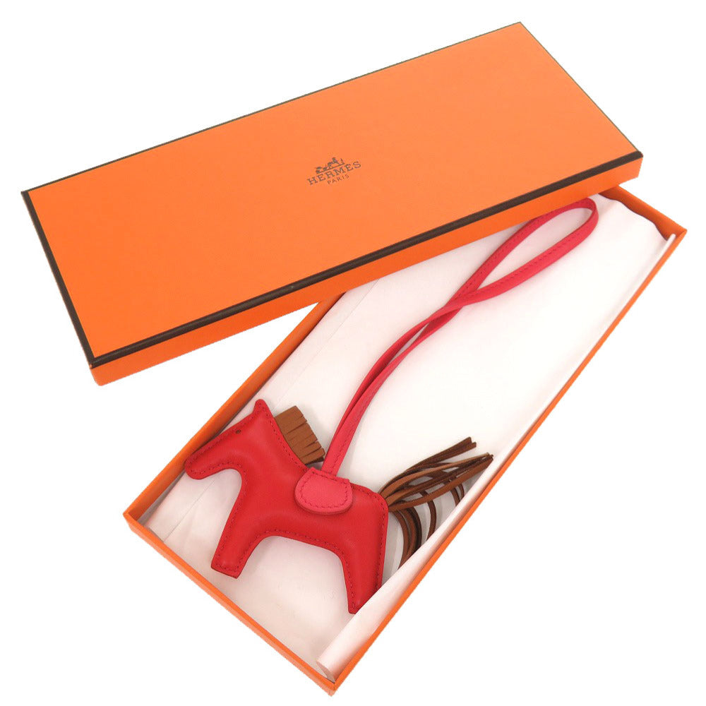 新品同様 エルメス ロデオPM ルージュクー ピヴォワンヌ シガール アニョーミロ Y刻印(2020年製) バッグチャーム 赤 0170 【中古】 HERMES