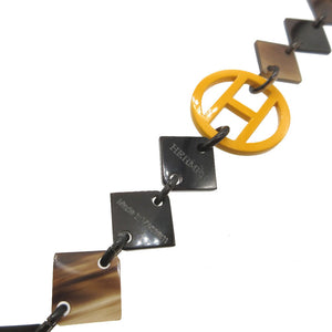 美品 エルメス ディーヴァ バッファローホーン ブラウン 茶 マルチカラー ネックレス 0210【中古】HERMES