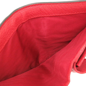 新品同様 ミュウミュウ マドラス ジャガード 5MV204 レザー キャンバス レッド 二つ折り財布 赤 0211 【中古】 MIUMIU