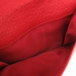 新品同様 ミュウミュウ マドラス ジャガード 5MV204 レザー キャンバス レッド 二つ折り財布 赤 0211 【中古】 MIUMIU