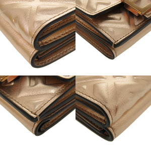 未使用 フェンディ ズッカ コンパクトウォレット 8M0395 レザー ピンクゴールド 三つ折り財布 0370 【中古】 FENDI