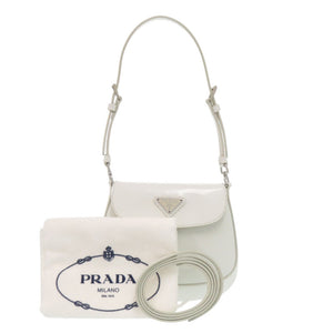 未使用 プラダ SPAZZOLATO 1BH188 トライアングルロゴ レザー ホワイト 2way ショルダーバッグ 白 0372【中古】PRADA