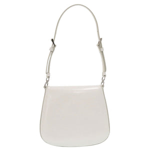 未使用 プラダ SPAZZOLATO 1BH188 トライアングルロゴ レザー ホワイト 2way ショルダーバッグ 白 0372【中古】PRADA