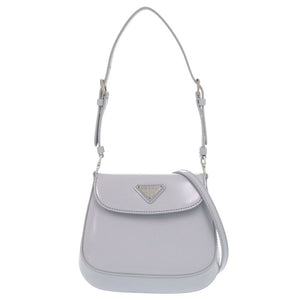 未使用 プラダ SPAZZOLATO 1BH188 トライアングルロゴ レザー ライトブルー 2way ショルダーバッグ 0373【中古】PRADA